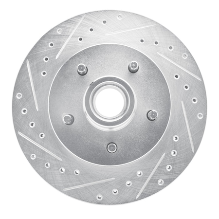 Dynamic Friction Co DFC Brake Rotor - Drilled and Slotted - Silver 631-47065L