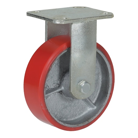 Vestil Polyurethane Rigid Caster 6 In. Diameter x 2 In. Width 772 Lb. Capacity Red CST-PU-6X2-R