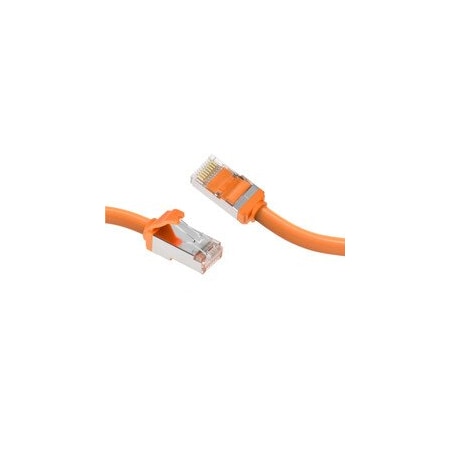 Cable Wholesale Slim Cat8 Orange S/FTP Ethernet Patch Cable, Molded Boot, 40Gbps - 2000MHz, 6mm OD, 4-Pair 13X8-63107