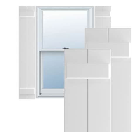 Ekena Millwork True Fit PVC Two Board Joined Board-n-Batten Shutters, White, 10 3/4W x 35H, PR TFP101BBF11X035WH