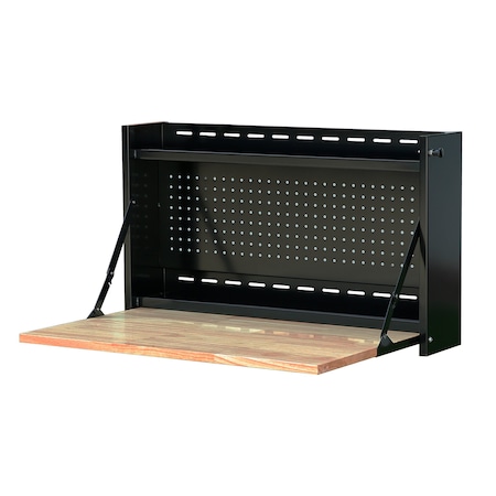 Viper Tool Storage 32-Inch Folding Worktable with Butcher Block Top, Black V32FWTBBBL