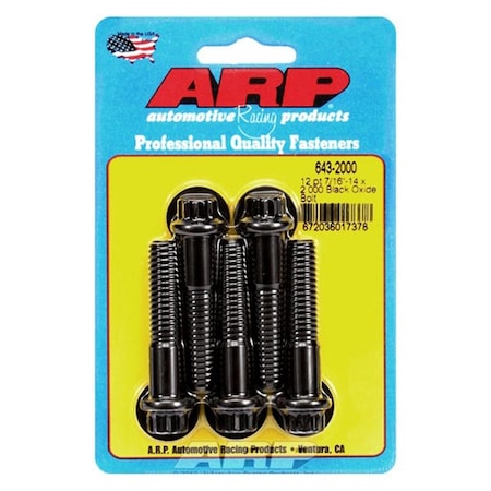 Arp 643-2000 0.43-14 x 2 in. 12 Point Bolt Kit - Set of 5, 5PK ARP643-2000
