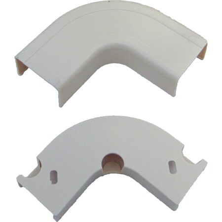 Cable Wholesale 90 Deg Flat Elbow Raceway, FWT Series, White 31R3-001WH