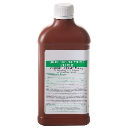 Medline Ferrous Sulfate Elixir, 220mg, 16 oz Bottle OTC6020650