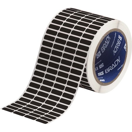 Brady Matte General Purpose Polyester Labels 0.25 in H x 0.75 in W Black 10000/RL THT-1-8117-10