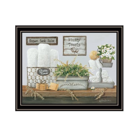 Homeroots Fluffy Towels Black Framed Print Wall Art 529675