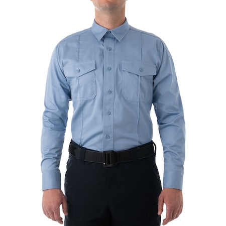 First Tactical Long Sleeve Shirt, 100% Tough Cotton(TM), Button, Zipper, 4 Pocket(s), Medium Blue, L 111009