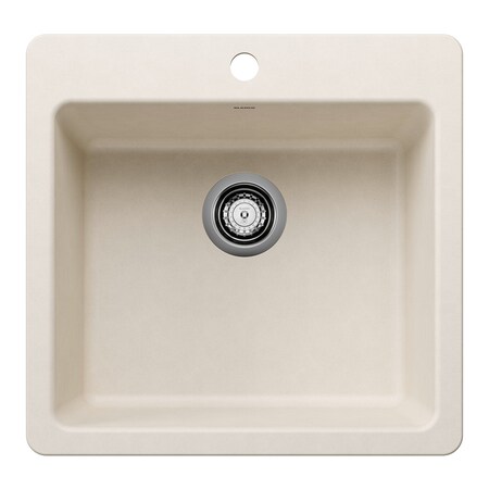 Blanco Liven SILGRANIT 21in Single Bowl Dual Mount Kitchen Sink - Soft White 443233