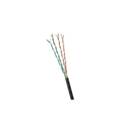Cable Wholesale Bulk Slim Cat6 Black Ethernet Cable, 28AWG Stranded Copper, UTP, Spool, 1000 foot 10X8-822MH
