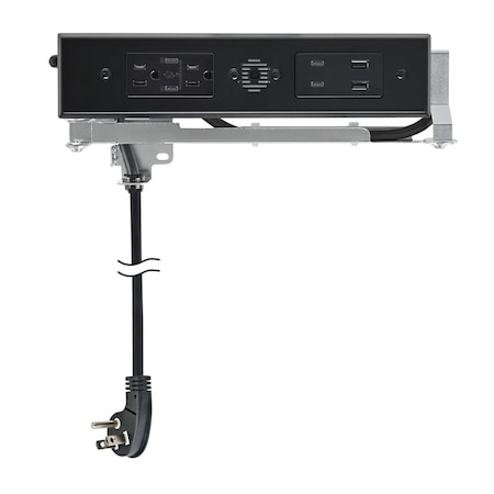 Docking Drawer Electrical Charging Outlet Duo 2 AC 2 USB-A 4 USB-C Black 15 Amps for Drawers 1514-238B