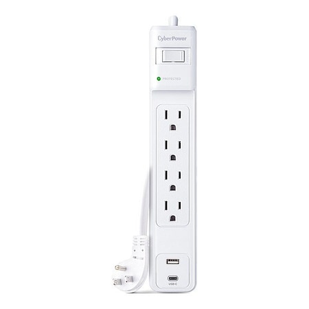 Cyberpower OutletStrip, White, 10-25/32in, 4Outlets P403UC15