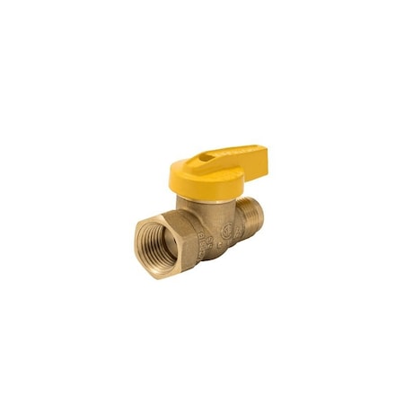 Proline Series 7701G Series 1-Piece Straight Gas Valve, 1/2 in Connection, Flare x FIP, Brass Body 114-523HN