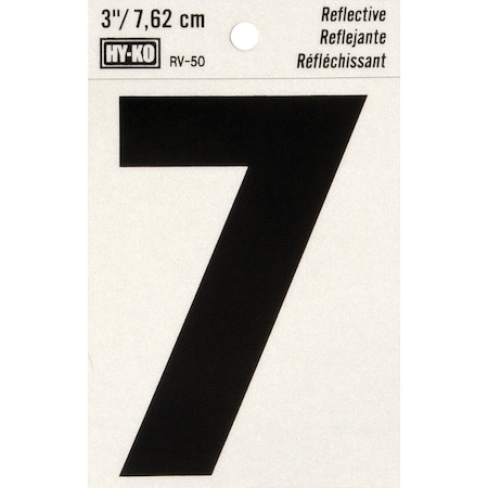 Hy-Ko Vinyl 3'' Reflective Adhesive Number Seven RV-50-7