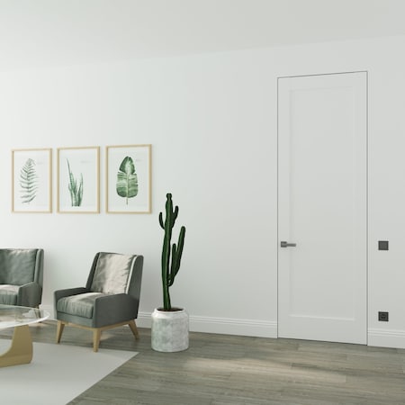 Sartodoors Hidden Door White 24x80 Solid Core Modern Interior QUADRO4111MF-WS-24x80-RH-I