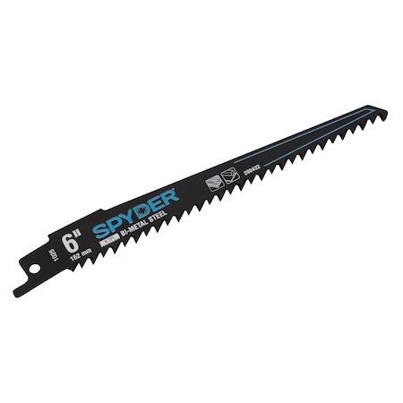 Spyder 6 Inch 6 TPI Bi-Metal Wood & Plastic Plunge Reciprocating Blade, 5 Pieces - 200432-5