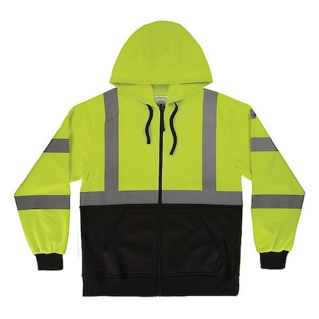 Ergodyne Hi-Vis Sweatshirt, XL, Lime 22935