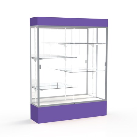 Ghent Lighted Floor Display Case 60x80x16, Mirror, Satin 3175MB-SN-PE