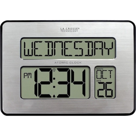 La Crosse Technology Atomic Dgtl Wall Clock, Wht Backlight 513-1419BL-INT