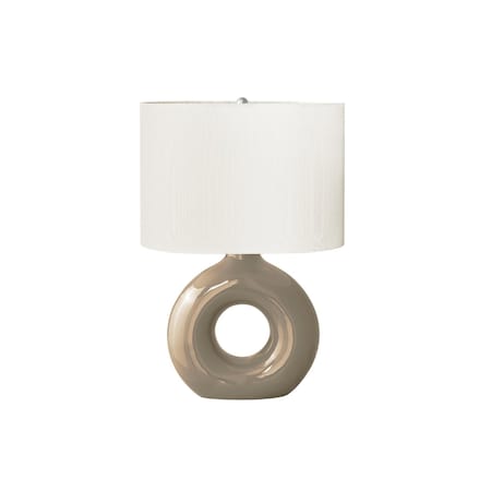 Monarch Specialties Lighting, 24"h, Table Lamp, Brown Ceramic, Ivory / Cream Shade, Contemporary, Modern I 9669