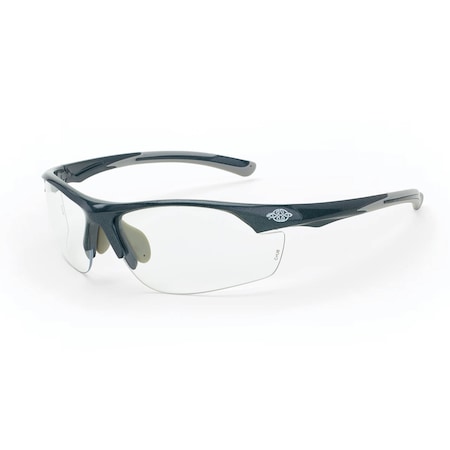 Crossfire Safety Glasses, Clear Lens, Shiny Pearl Gray Frame, Half-Frame, 1 PR 1664