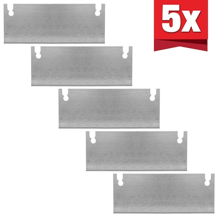 Tomahawk Power 7in X 3in General Purpose Floor Scraper Blade 5 Pack for Thinset, Glue, Carpet, Linoleum, VCT TSCP8-B7X3P5