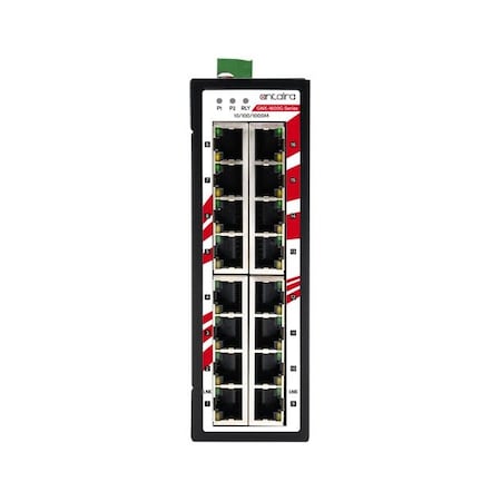 Antaira 16-Port Industrial Gigabit Unmanaged Ethernet Switch, w/16*10/100/1000Tx GNX-1600G