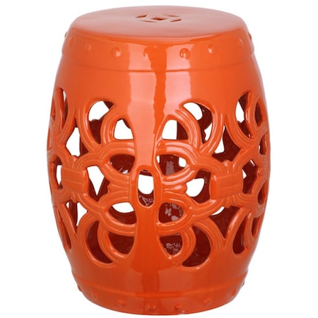 Safavieh Imperial Vine Garden Stool- Orange - 18 x 14 x 14 in. ACS4539D