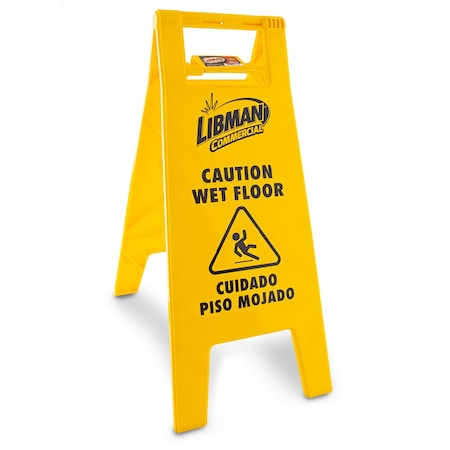 Libman Wet Floor/Caution Sign with Locking Clip 1811