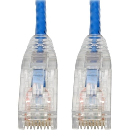 Eaton Tripp Lite Series Cat6 Gigabit Snagless Slim UTP Ethernet Cable RJ45 M/M, PoE, Blue, 6-in. N201-S6N-BL