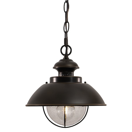 Vaxcel Harwich 1 Light Bronze Coastal Outdoor Barn Dome Pendant Clear Glass OD21506BBZ