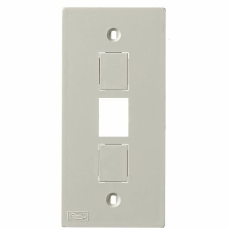 Hubbell Wiring Device-Kellems Three-Jack Faceplate, White, PVC, Plates KP2163