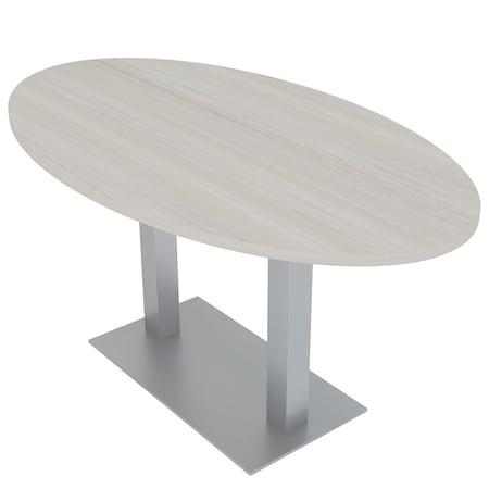 Skutchi Designs Oval Conference Table With Power Unit, 36 in W, 72 in L, Ivory HAR-OVL-36X72-DOU-K458-NA