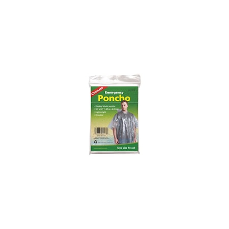 Coghlans 50 In. x 80 In. Emergency Rain Poncho Clear 9173