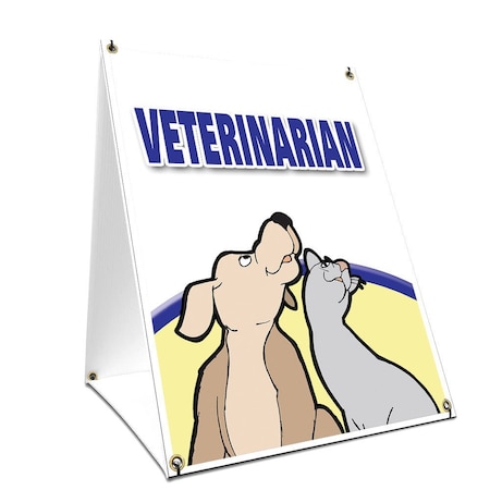 Signmission Veterinarian, 36 Inch x 24 Inch A-frame Yard Sign, Plastic Sign SBC-2436-Veterinarian