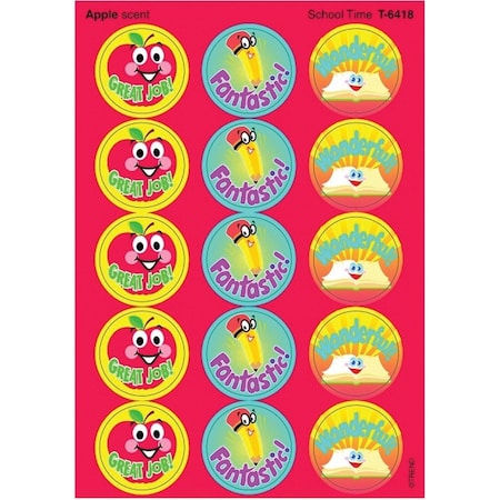 Trend School Time/Apple Stinky Stickers, 60-Piece Set, 6PK T6418