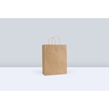 Zep Reddi-2-Go Twist Handle Paper Bag 10" x 5" x 13" , Kraft , 60# KRFTW10513