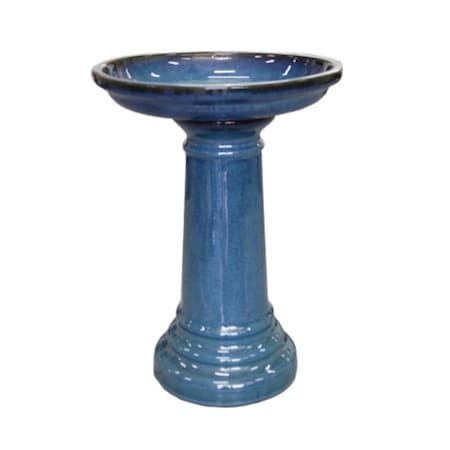 Smart Garden Aviatra 24-Inch Ceramic Birdbath Blue Transitions 207104-BT
