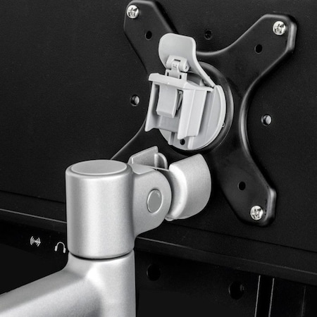 Atdec full motion monitor arm channel mount, suits flat screen monitors up to 26.5 lbs, curved AWMS-46W35-S