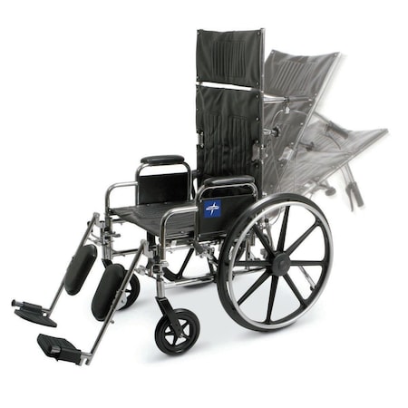 Medline Excel Reclining Wheelchair with Removable Desk-Length Arms and Elevating Leg Rests MDS808350
