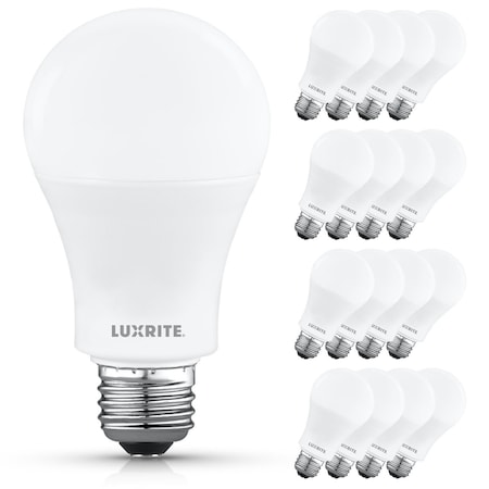 Luxrite A19 LED Light Bulb 100 Watt Equivalent, 3000K Soft White, 1500LM, Non-Dimmable, Standard, 16PK LR21541