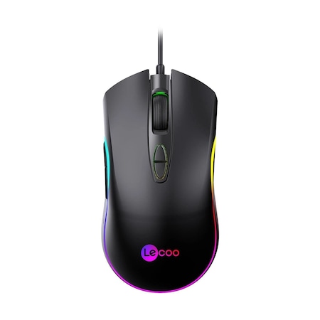 Lenovo Lecoo MS108 Wired Gaming Mouse 6400 DPI, RGB LED MS108/BLK