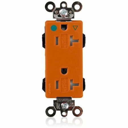 Leviton Hospital Grade Decora Receptacle, 20 Amp, 125 Volt MDT83-IG