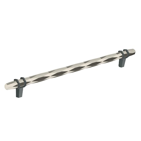 Amerock London 10-1/16 in 256 mm Center-to-Center Polished Nickel/Black Bronze Cabinet Pull BP36664PNBBR