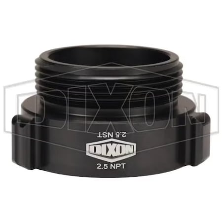 Dixon Style N37 Rocker Lug Hydrant Adapter, 2-1/2 in, FNPT x Male NST NH Connection, Aluminum, Hardcoat N37-25T25F