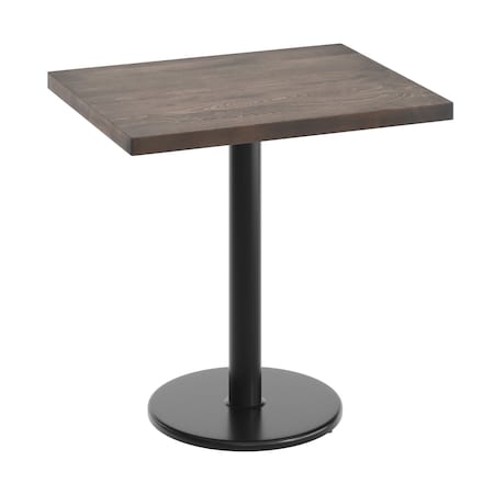 Flash Furniture Bennett 24 in x 30 in Solid Wood Indoor Tabletop in Dark Brown with 18 in Round Dining Height GSF-REC2430-DKBRN-TR18-GG