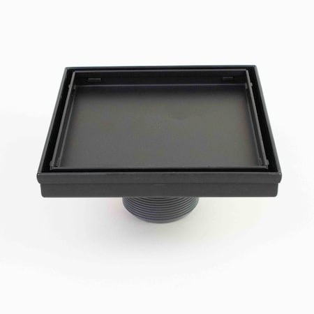 B&K 4-in Matte Black Tile-In Square 2-in Shower Drain 133-051AT01