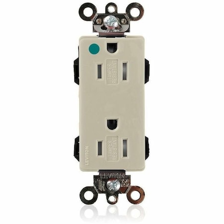 Leviton Illuminated Decora Receptacle, 15 Amp, 125 Volt MT162-ILI