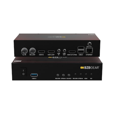 Bzbgear 1 Channel SDI/HDMI Encoder/Decoder/Recorder with Audio/USB 3.0 for Storage (Dante AV-H Ready) BG-STREAM-DE