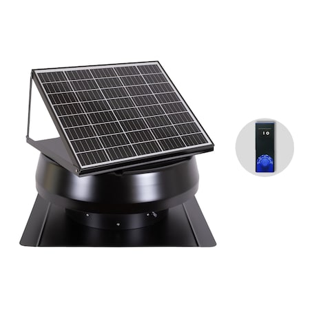 Iliving Smart Solar Attic Round 14 in. Black 1150 CFM, Cools up to 2000 sq. ft. Exhaust Fan ILG8SF301