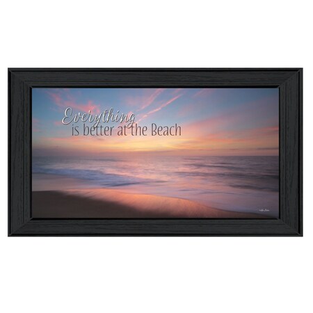 Homeroots At the Beach Black Framed Print Wall Art 405054